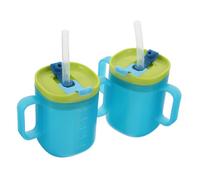 ERINGOGO 2pcs Sippy Cups with Lid and Double Handle Unbreakable Training Tumblers for Boy Girl and Seniors Spill Smoothie Water Milk Drinking Cups for Home and Travel