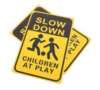 ERINGOGO 2pcs Slow Down at Play Sign Warning Signs for Street and Lawn Safety for Neighborhoods for Safety Awareness