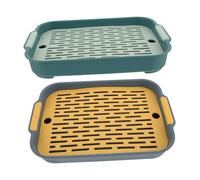 ERINGOGO 2Pcs Small Animals Litter Box with Plastic for Rabbit Guinea Pig Chinchilla Hamster Toilet Training Easy-clean Detachable Mesh Base to Reduce Odor and Maintain Cage Hygiene