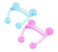 ERINGOGO 2Pcs Small Manual Massager Handheld Body and Face Massage Tool for Neck Back Shoulder Relief and Fatigue Relaxation with Smooth Design Portable for Home Use