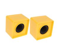 ERINGOGO 2Pcs Square Shaped Abs Injection Molding Mic Logo Flag for Interview and Broadcast Yellow Lightweight Portable Design for Branding and