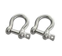 ERINGOGO 2pcs Stainless Steel Bow Shackle Screw Pin Anchor Heavy Duty Chain Connector for Industrial Rigging Rust Corrosion Resistant Tie Down