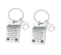 ERINGOGO 2pcs Stainless Steel Dog Commemorative Keychain Pet Memorial for Dog Lover