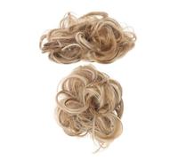 ERINGOGO 2pcs Synthetic Messy Bun Hair for Women Lightweight Updo Ponytail Wigs with Realistic Curl Texture Chignon Scrunchies for Daily Wear Party Wedding