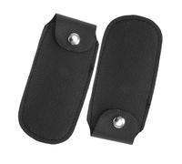 ERINGOGO 2pcs Ten-hole Harmonica Protective Sleeves Black Faux Leather Lightweight Portable Harmonica Storage Pouch Case for Musicians