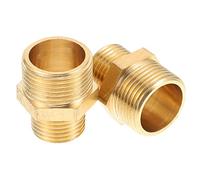 ERINGOGO 2pcs Thickened Copper Tube Connectors Double Male Threaded Fittings for Water Gas Oil Sprayer and Hose Pipe Repair Parts with Easy Installation