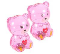 ERINGOGO 2pcs Transparent Bear Piggy Banks for Ages Unbreakable Clear Coin Money Boxes with Wide Slot and Removable Stopper for Easy Saving and Budgeting