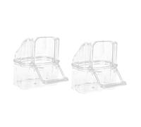 ERINGOGO 2pcs Transparent Bird Cage Feeders Spill Food Containers for Parrots Pigeons Budgerigars Easy Install Durable Plastic Parakeet Canary Cockatiel Feeding Tools