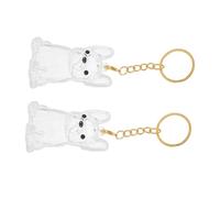 ERINGOGO 2pcs Transparent Dog Hair Storage Keychain Capsule Pendant Mini Pet Hair Holder Keepsake for Memorial Portable Clear Urn and Pet Cremation Jewelry Charm