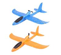 ERINGOGO 2pcs USB Rechargeable Foam Glider Airplane for Electric Motor Driven Flying Planes with Second Flight Lightweight Impact Resistant Foam Plane Model Random Colors Random Color