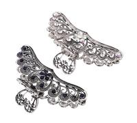 ERINGOGO 2pcs Vintage Large Metal Hair Claw Clips with Rhinestones Extra Strong Grip for Thick Hair Dual Chic Colors for Summer Festival and Wedding Hairstyles Retro Hollow Bird Wing Design