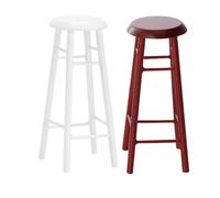 ERINGOGO 2PCS Vintage Miniature Stool DIY Dollhouse High Stool for Pub Bar Scene White Brown Realistic Design for Kitchen and Living Room