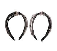 ERINGOGO 2pcs Wide Brim Knotting Hair Hoops Vintage Dot Headband Soft Hair Band for Women