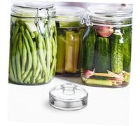 ERINGOGO 2pcs Wide Mouth Jar Fermenting Weights Heavy Glass Fermentation Weights with Easy Grip Handle Portable for Consistent Pressure Pickling and Food Storage in Kitchen