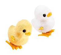 ERINGOGO 2Pcs Wind-up Animal Jumping Soft Plush Playthings for Easter Birthday Party Favors Cuddly Simulation Duck for Boys