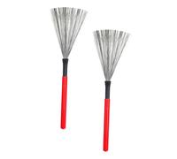 ERINGOGO 2pcs Wire Drum Brushes Wooden Handles Steel Wire for Jazz Drumming for Beginners and Youth Bands