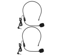 ERINGOGO 2pcs Wired Headset Microphone Condenser Vocal Mic for Voice Amplifier Speaker, Black, Head-mounted Microphone Suitable for Teaching Singing Lectures