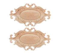 ERINGOGO 2pcs Wood Carved Onlay Applique Premium Solid Wood Furniture Decor Classic for Cabinets Doors Mirrors Lightweight and Sturdy Wooden Applique for Home Wall Art and Living Room