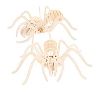 ERINGOGO 2pcs Wooden DIY Animal Puzzle for Creative Spider Jigsaw Model Educational Montessori Handcrafted Brain Teasers Safe Smooth Wooden Plaything for Birthday Gifts