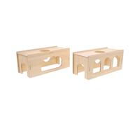 ERINGOGO 2pcs Wooden Hamster Tunnel and Hideout Platform, Small Pet Exploring Chamber for Hamsters, Gerbils, and Guinea Pigs, Safe Natural Wood Nest for Small Animal Play