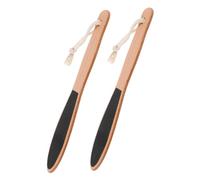 ERINGOGO 2PCS Wooden Handle Foot Callus Removers Exfoliating Scrub Files for Hard Skin Dead Skin Removal Pedicure Tools Suitable for Men and Women