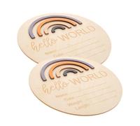 ERINGOGO 2pcs Wooden Monthly Cards for Milestones Shower Decorations and Nursery Accessories Monthly Wooden Discs for Newborn Stuff