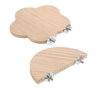 ERINGOGO 2pcs Wooden Parrot Perch Platform Stand - Comfortable Bird Cage Perch Accessories for Parakeets, Conures, Cockatiels - Indoor Freestanding Bird Landing Shelf for Small Pets