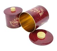 ERINGOGO 2pcs Xmas Candy Wrapping Boxes Set for Christmas Party, Red Iron Storage Cases with Sealed Design, Not Easy to Deform, Holiday Packaging and Festive Storage