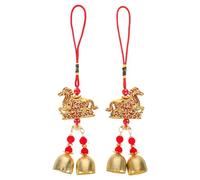 ERINGOGO 2pcs Year of The Horse Wind Chime Pendant Decor Chinese New Year Horse Ornaments Lunar New Lucky Charms Chinese Pendant Ornaments Windchime Golden