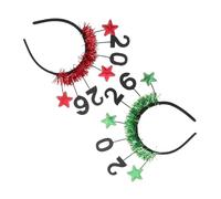 ERINGOGO 2pcs Year Star Headband Red Green Comfortable Lightweight Hair Bands for Year's Eve Celebrations Festive Hair Accessories Symbolizing Hope and Optimism