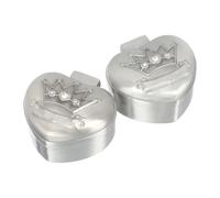 ERINGOGO 2pcs Zinc Alloy Kids Teeth Organizer Tooth Holder Box with Built-in High Permeability Flannelette, Round Shape Safe for Baby's Fingers, for Christmas and New Year Keepsake