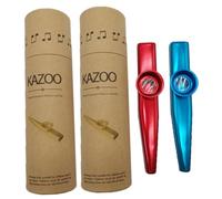 ERINGOGO 2sets Metal Kazoo Musical Instruments for Guitar and Ukulele Easy to Learn Accompaniment for All Ages and Kazoo Tubes