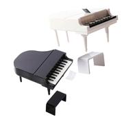 ERINGOGO 2sets Miniature Dollhouse Piano Model Stool Decorative White Black Upright Piano for Dollhouse Furniture Mini Accessories for Home Decor and Photography