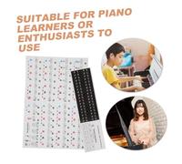ERINGOGO 2Sheets Piano Keyboard Stickers Removable Decals for Music Instrument Supplies for Learning Piano Notes and Key Recognition