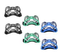 ERINGOGO 3 Pairs Foot Tambourines with Jingles Lightweight Ergonomic Percussion Drum Instrument Accessories for Stage Performance Musicians Dancers Fitness Enthusiasts in Blue Green Black
