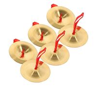 ERINGOGO 3 Pairs Small Finger Cymbals for Portable Copper Percussion Instruments with Rope Durable Music Teaching Tools for Dance Parties and Performance