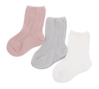 ERINGOGO 3 Pairs Winter Socks S for Months Mid Tube Warm Breathable Soft Socks for Newborns Light Pink Non Slip Fit Protective Design for Sensitive Skin Spring Autumn
