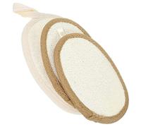 ERINGOGO 3 pcs Bath Shower Loofah Scrubbers Soft Exfoliating Body Sponge with Fine Texture for Rich Quick Dry Loofah Sponges in Beige and Coffee for Gentle Skin Cleansing and Dead Skin