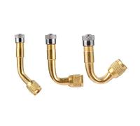 ERINGOGO 3 Pcs Copper Tyre Stem Extension with Angled Adapters Wear Resistant Valve Extenders for Car Motorcycle Bicycle Tire Inflation Fit for Standard Valve Wheels
