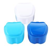 ERINGOGO 3 Pieces Denture Box Holder with Filter and Net, Compact Artificial Tooth Storage Containers for Work and Social Events