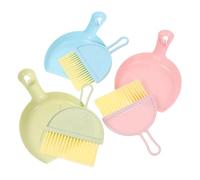 ERINGOGO 3 Sets Mini Broom Dustpan for Small Pets Cage Cleaning Kit with Convenient Buckle Design Suitable for Hamsters Guinea Pigs Rabbits Cats and More Smooth Surface Easy to Use