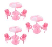 ERINGOGO 3 sets Miniature Pink Beach Chair Dollhouse Accessories Playing House Props Decorative Simulation Beach for Home Scene Display