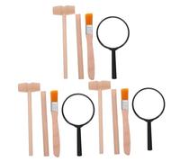 ERINGOGO 3 Sets Tool Dinosaur Excavation Kit with Hammer Brush Magnifier Educational Digging for Boys Archaeology Play