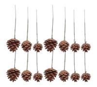 ERINGOGO 30pcs Fake Pine Branches Decor Natural Pinecone Branches Pinecones Picks Floral Arrangement Pine Cone Cones on Sticks Christmas Flower Pick Ornaments