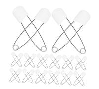 ERINGOGO 30Pcs Large White Plastic Safety Pins for Diapers Cloth Diaper Pins Bulk Pack Sturdy Safety Brooches for Clothes and Fastening