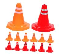 ERINGOGO 30pcs Miniature Traffic Cone for Sand Table Decoration Educational Road Safety Models for Interactive DIY Micro Landscape Props Red and Orange Cones for Pretend Play