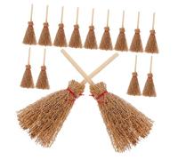 ERINGOGO 30pcs Miniature Witch Broom Scale Dollhouse Miniatures for Halloween Craft Decorations and DIY Fairy Garden Accessories