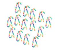 ERINGOGO 30pcs Polymer Clay Cane Christmas Cane Ornaments Walking Stick Decorative Crutches Prop for DIY Craft Decorations Random Color