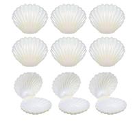 ERINGOGO 30Pcs Small Pearl White Seashell Candy Boxes with Lids, Plastic Party Favor Goodie Containers for Wedding Packaging and Jewelry Storage