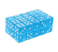 ERINGOGO 30pcs Transparent Sky Blue Six Sided Dice for Board Games Party Teaching Replacement Acrylic Game Dice for Family Gatherings and Indoor Outdoor Entertainment